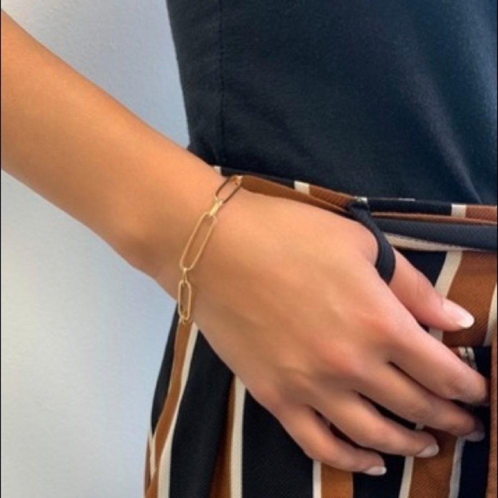 Sterling Forever 14K Gold Large Link Bracelet